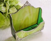 Avocado and Dark Olive  Business Card Holder