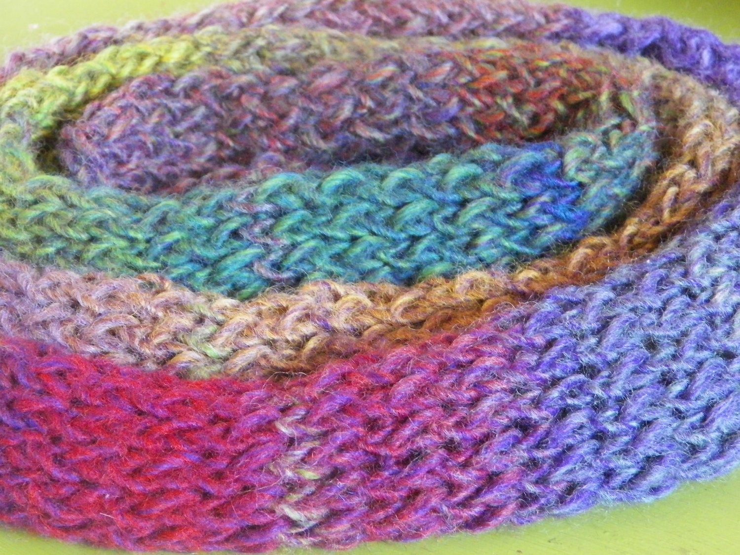 ON SALE Scarf Beautiful Multicolor Stripes in Jewel Tones Purple Magenta Blue Amber Green