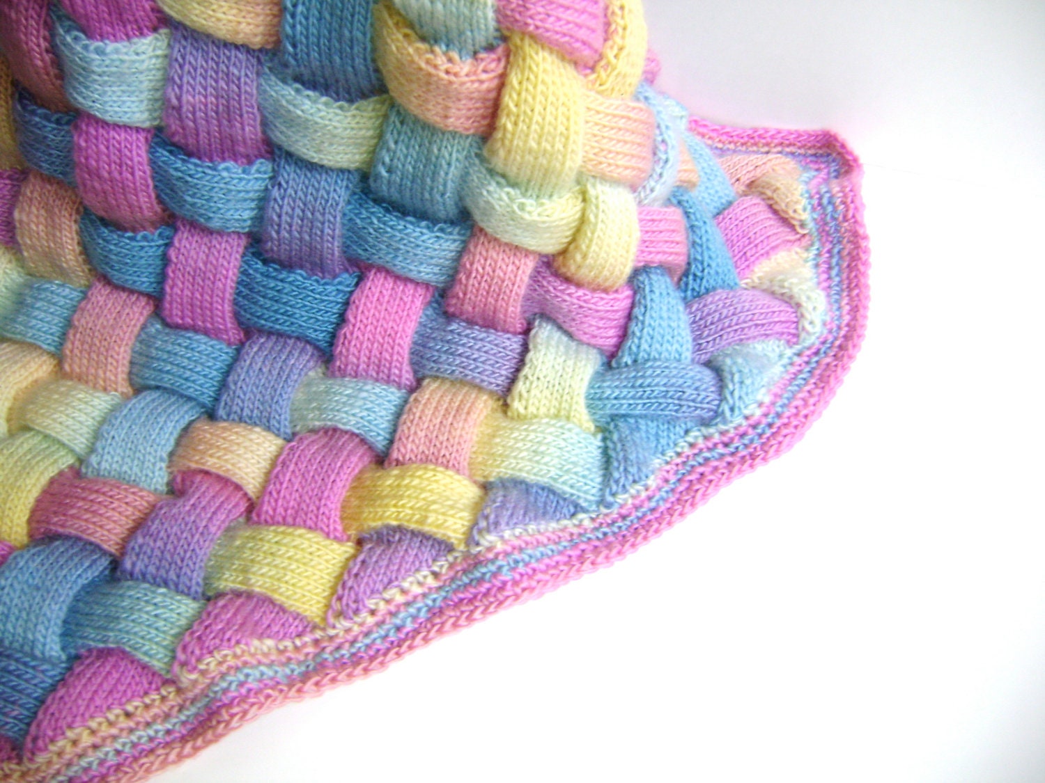 Hand Knit Rainbow Blanket - Luxury Heirloom Gift for Baby