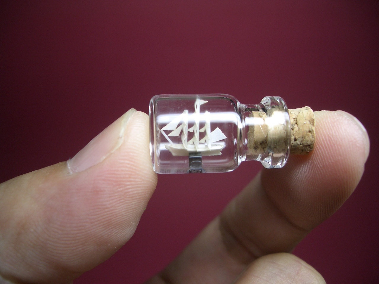 Tiny Sailing Ship is in a tiny bottle -Bottle ship-