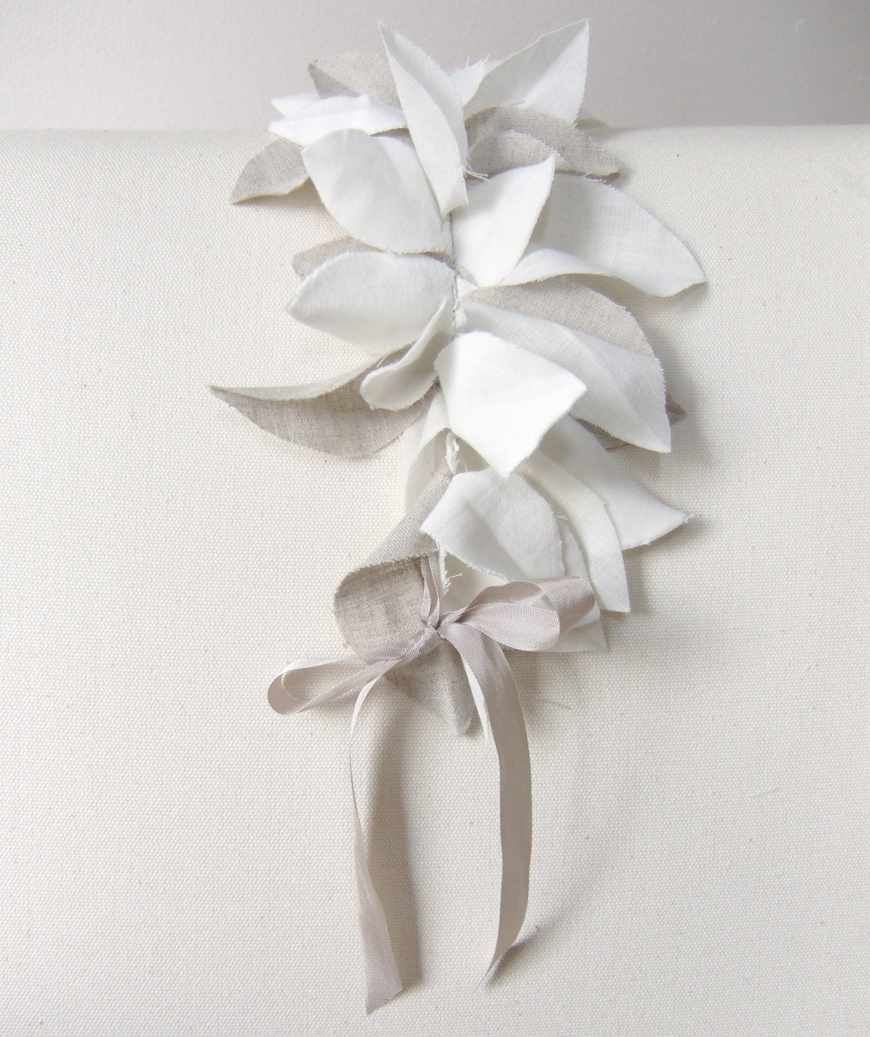 winter whites woodland costume headdress // linen and velveteen