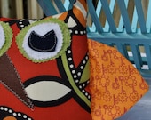 Bright Floral Print Owl Plush