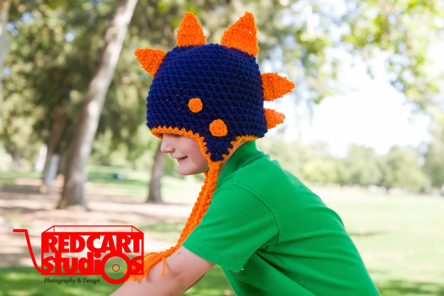 Navy and Orange Dinosaur - Available in 6 sizes