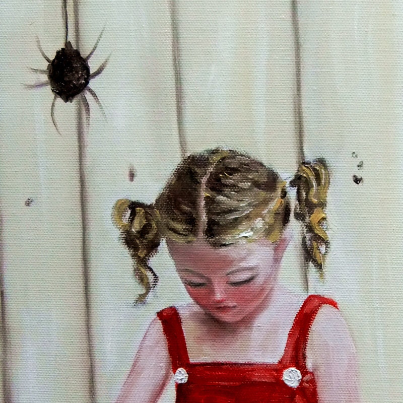 Little Miss Muffet -- signed (8x10)  Print of an Original Oil Painting