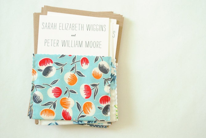 fabric pocket wedding invitation : no. 29