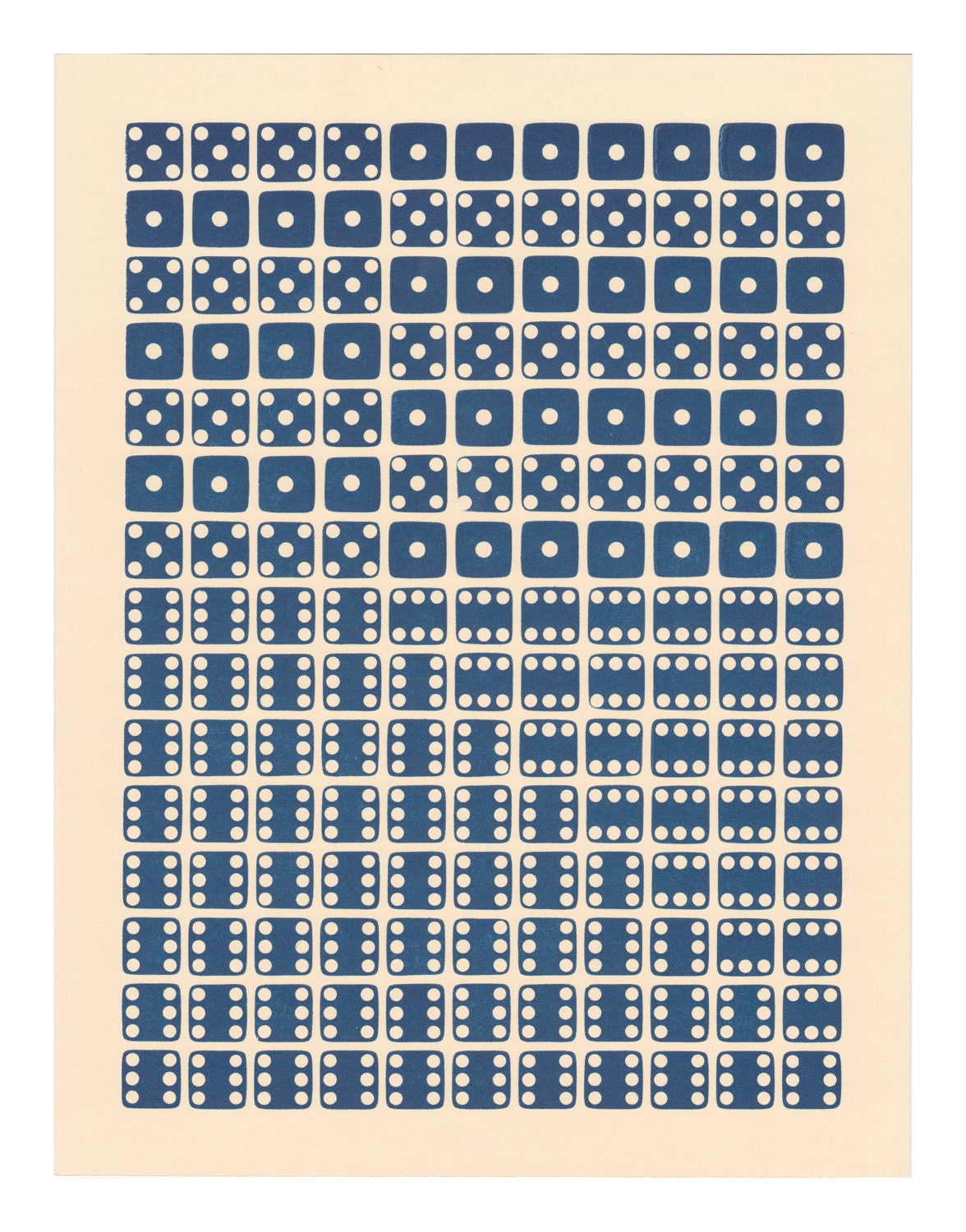 Letterpress Dice Print - Zeta Geminorum