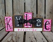 Personalized Name Wood Block Set . . . great for wedding home decor primitive gift boy girl family personalized wood sign