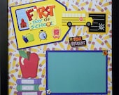 FIRST DAY SCHOOL Memory Album Page (Black Veneer Shadow Box Frame Sold Separately)