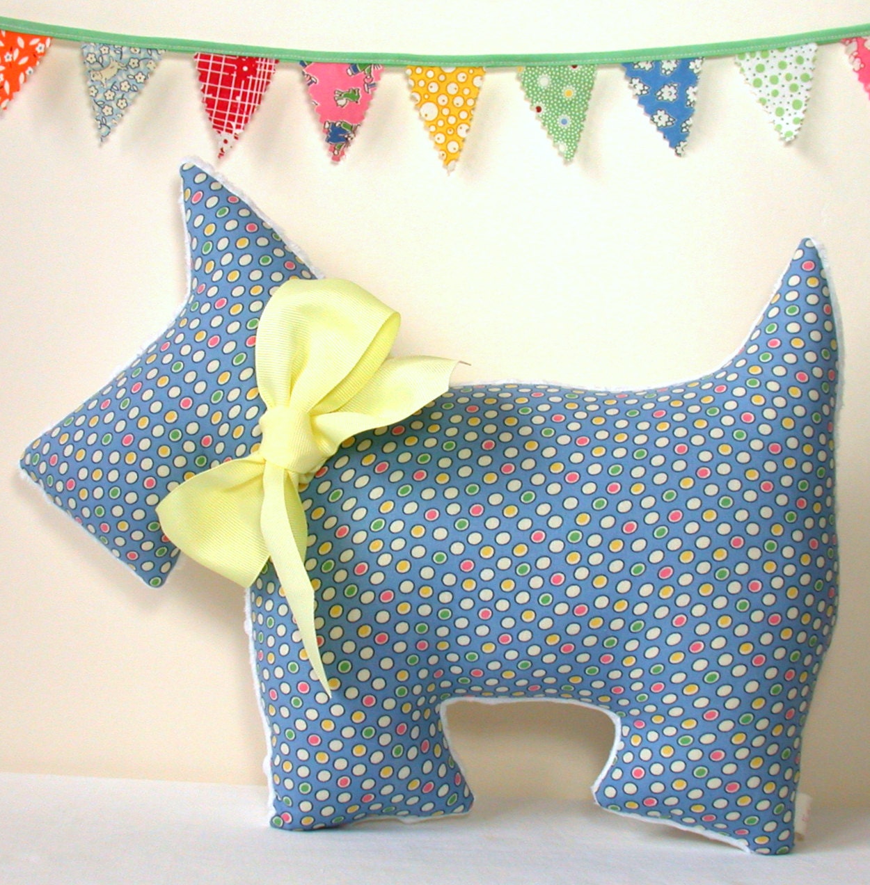 Plush Scottie Dog for Girls and Boys Nursery Decor Stuffed Pillow
