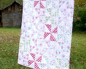 Pinwheel Quilt Baby, Toddler, or Lap Shabby Chic 40x 50 inches