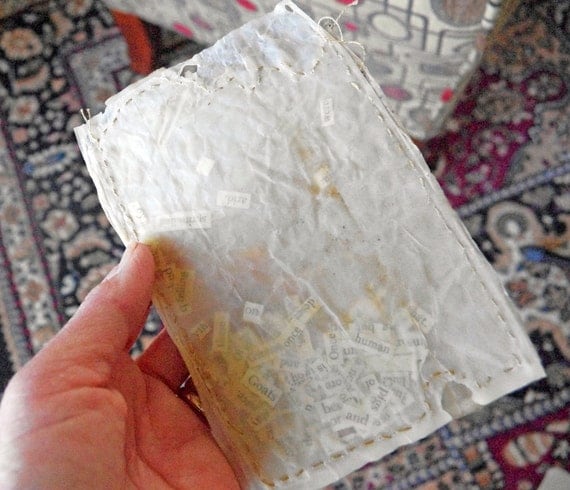 Envelope of Wasted Words / Teabags dipped in beeswax