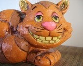 Vintage Paper Mache Cheshire Cat Savings Bank