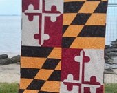 Maryland State Flag Twin Bed Quilt