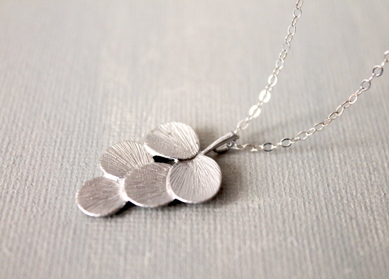 Silver Leaf Necklace. leafy charm with sterling silver chain necklace