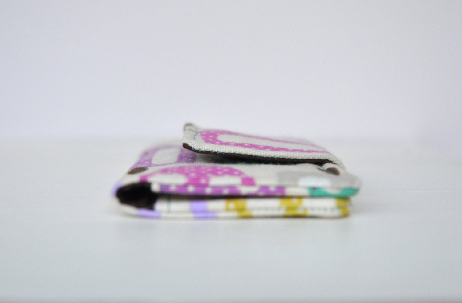 Summer Time Popsicles Mini Wallet and Business Card Case - Pastel Teal Pink Lavender Yellow