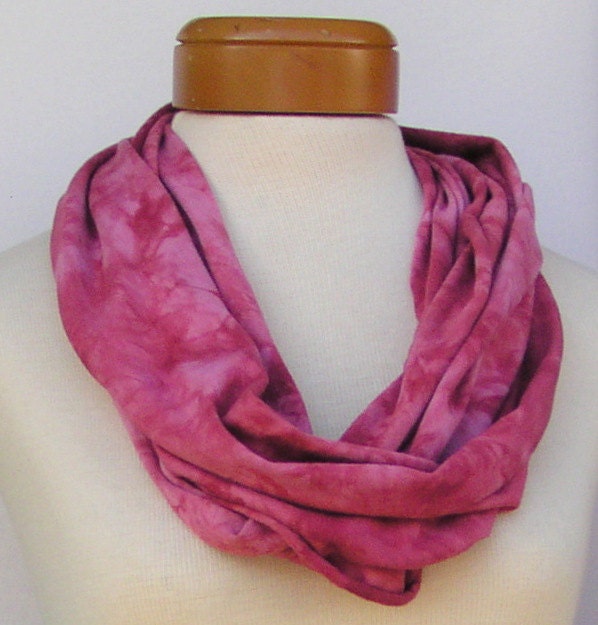 Infinity Scarf Hand Dyed in Fuchsia Rose136