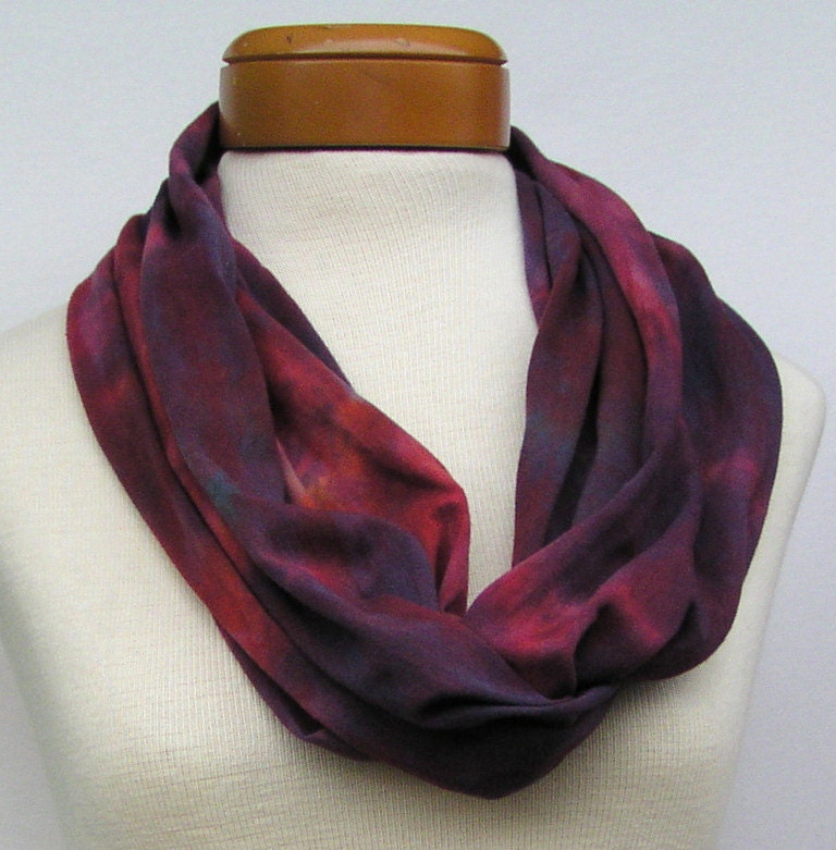 Infinity Scarf Hand Dyed in Jewel Tones 110