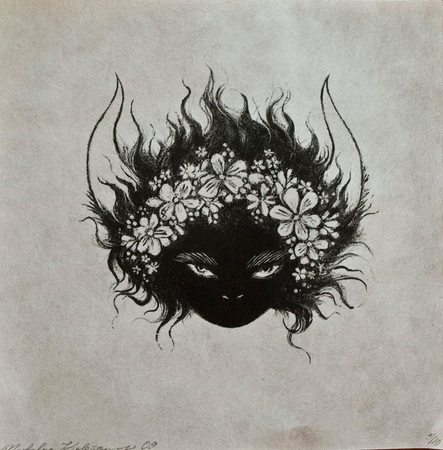 demonbeast: dark (original matted lithograph)