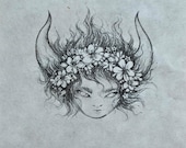 demonbeast: light (original matted lithograph)