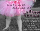 TUTU Pink Baby Shower Invitation for GIRL or birthday invite