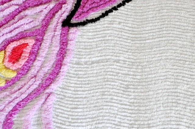 Vintage Peacock Chenille Bedspread 73 x 94