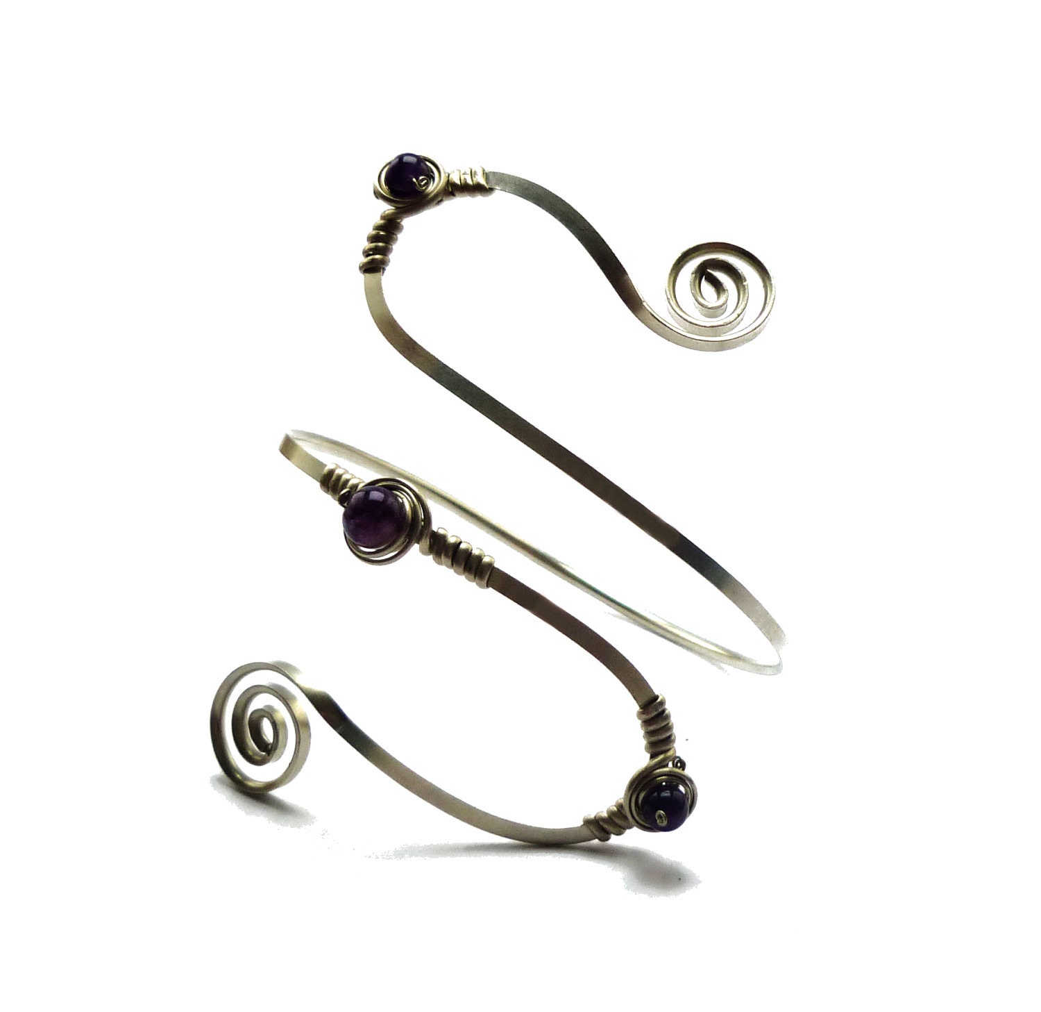 Wire Wrap Armband with Amethyst stone