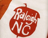 Tea Towel. Raleigh, NC. Hand Screen Printed.