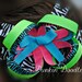 Neon Blue, Pink, Green and Zebra Stacked Loopy Hairbow