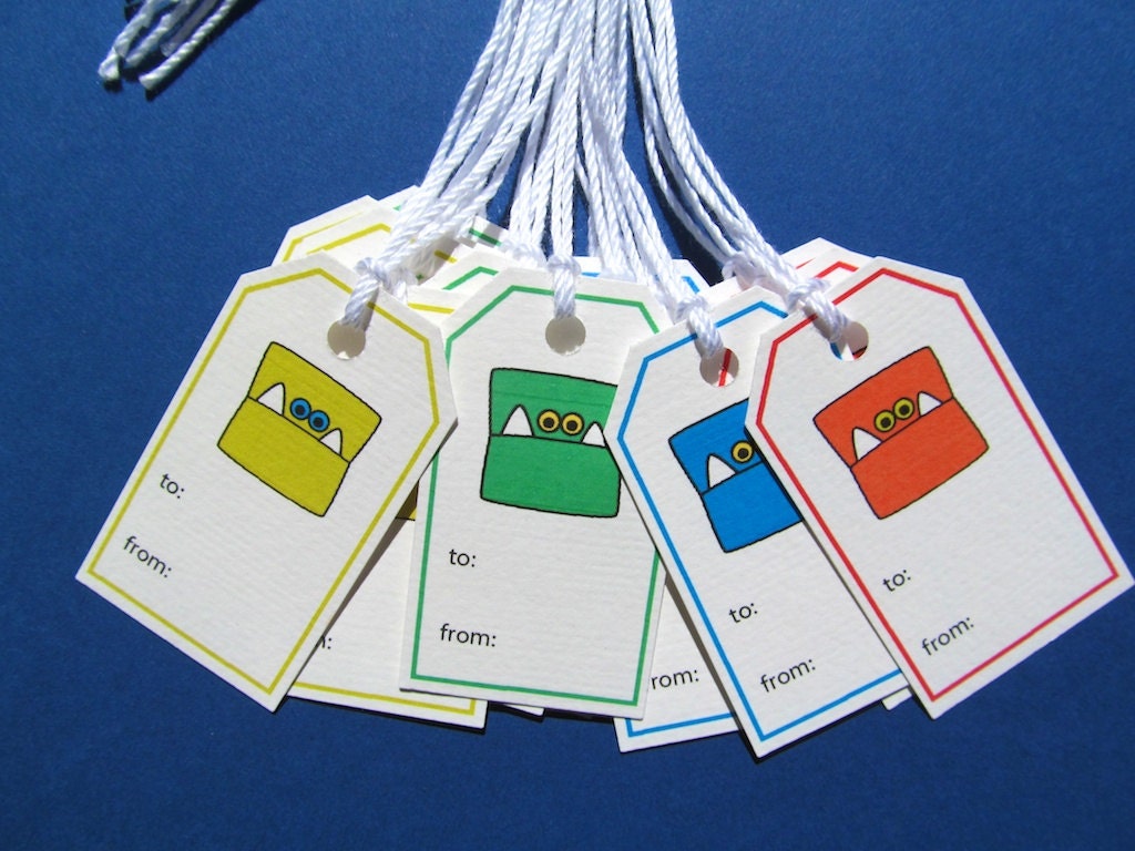 16 Monster To/From Gift Tags