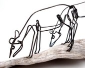 Pair of Doe Wire Sculpture