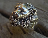 Lion ring handmade in sterling silver
