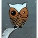 wolf and owl GIant poster print 11x17 poster print -gray and white wolf with mustard yellow - deep yellow owl on his tail