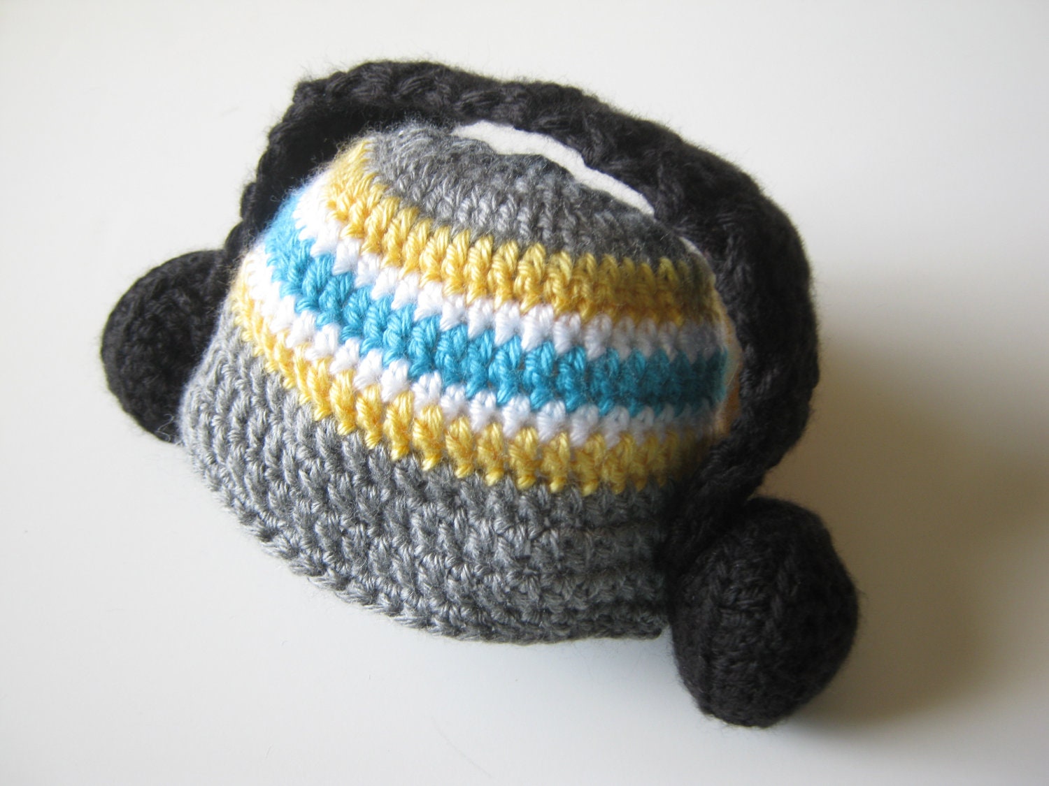 Crochet Baby DJ Headphones Hat Size 6 to 12 months