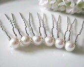 Set Of Six Swarovski Pearls Bridal Hair Pins, Wedding Hair Accessory, Bridesmaid Hair Pins, Bridal Hair Accessory