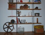 modern rustic Reclaimed Wood shelving unit (5 shelves) 42" x 11" deep x 74" tall