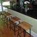 Reclaimed Wood and Steel Industrial Shop Stool. Made in Chicago. Qty (3) 25" counter height stools with backs. QUICK SHIPPING
