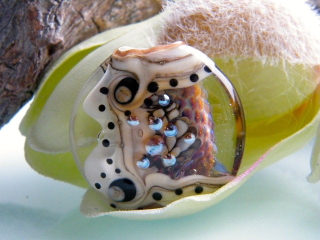 Ivory Silver Glass Lampwork Focal made by Caroline Dousi (SRA)
