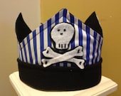 Boy Pirate Crown Blue - Birthday Crown - Party Hat - Photo Prop - Pirate Hat - Pirate Dress Up - Birthday Hat