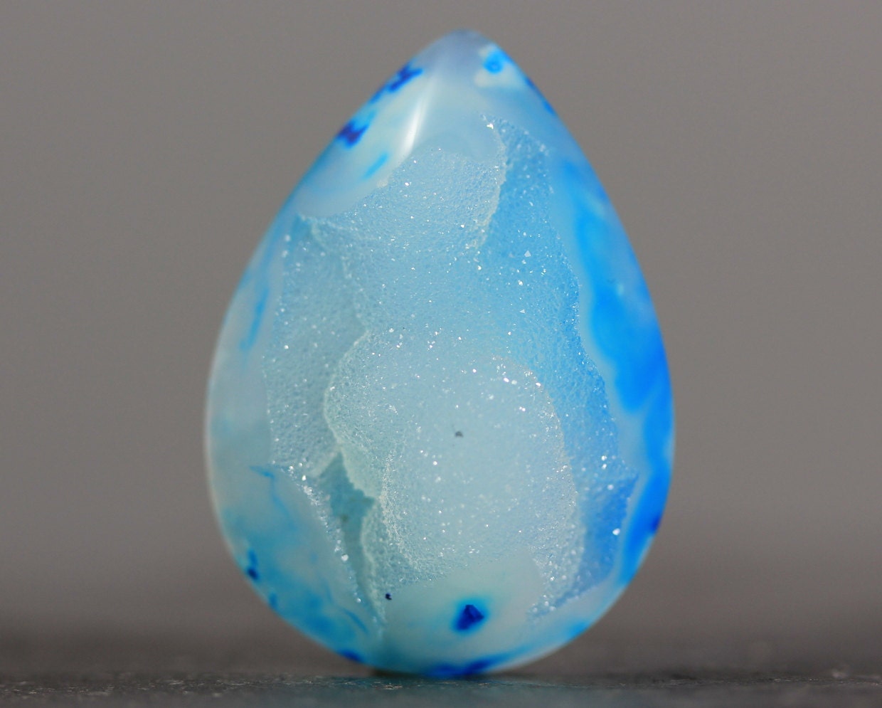 CLEARANCE - SALE - Light Sky Blue Druzy Agate with Sparkling, Bubbly Crystal Formations - 40mm (3331)