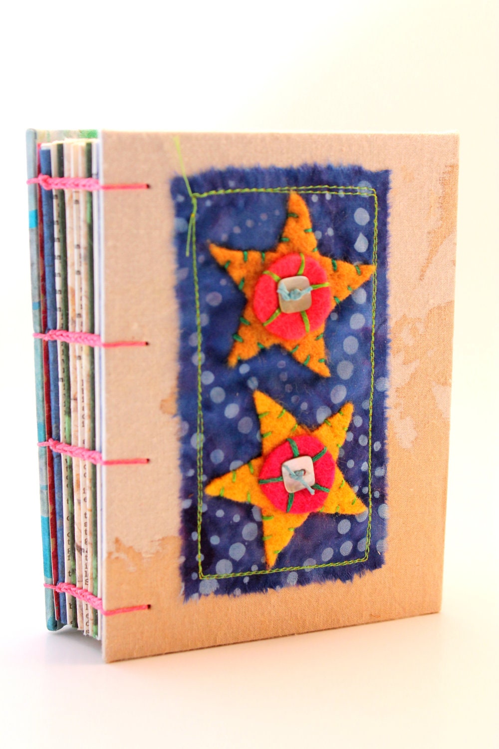 Handmade Journal: 'Vibrance' Yellow Felt Star Embellishments