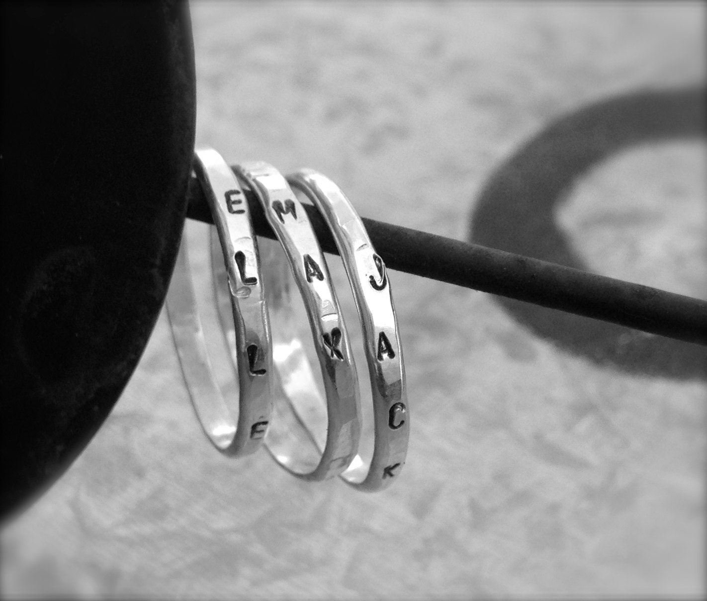 Stackable Rings Name Rings Personalized Stacking Rings