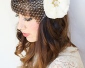 Ivory Flower Birdcage Veil