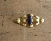 Victorian amethyst brooch with seed pearls / 1900s