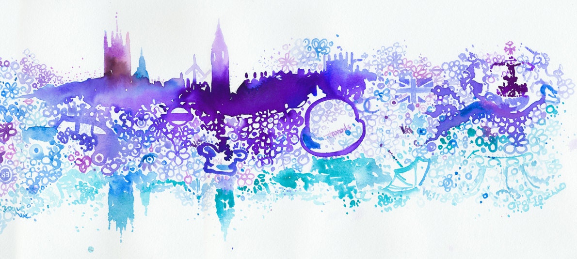 Print of Watercolour Painting - Illustration. Titled: London lace