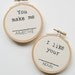I like your (NOUN) - Mad Lib Inspired - Mini Embroidery Hoop Art