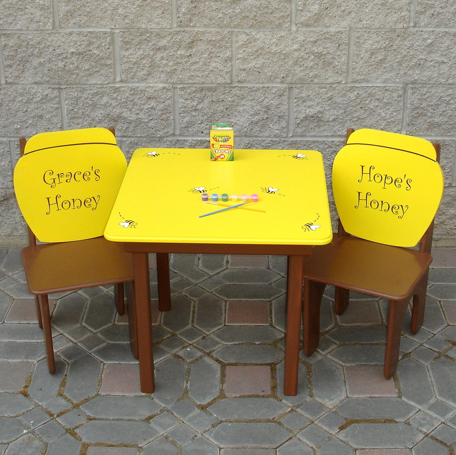 Children Kids Toddler Honey Bee Table and Chair Set