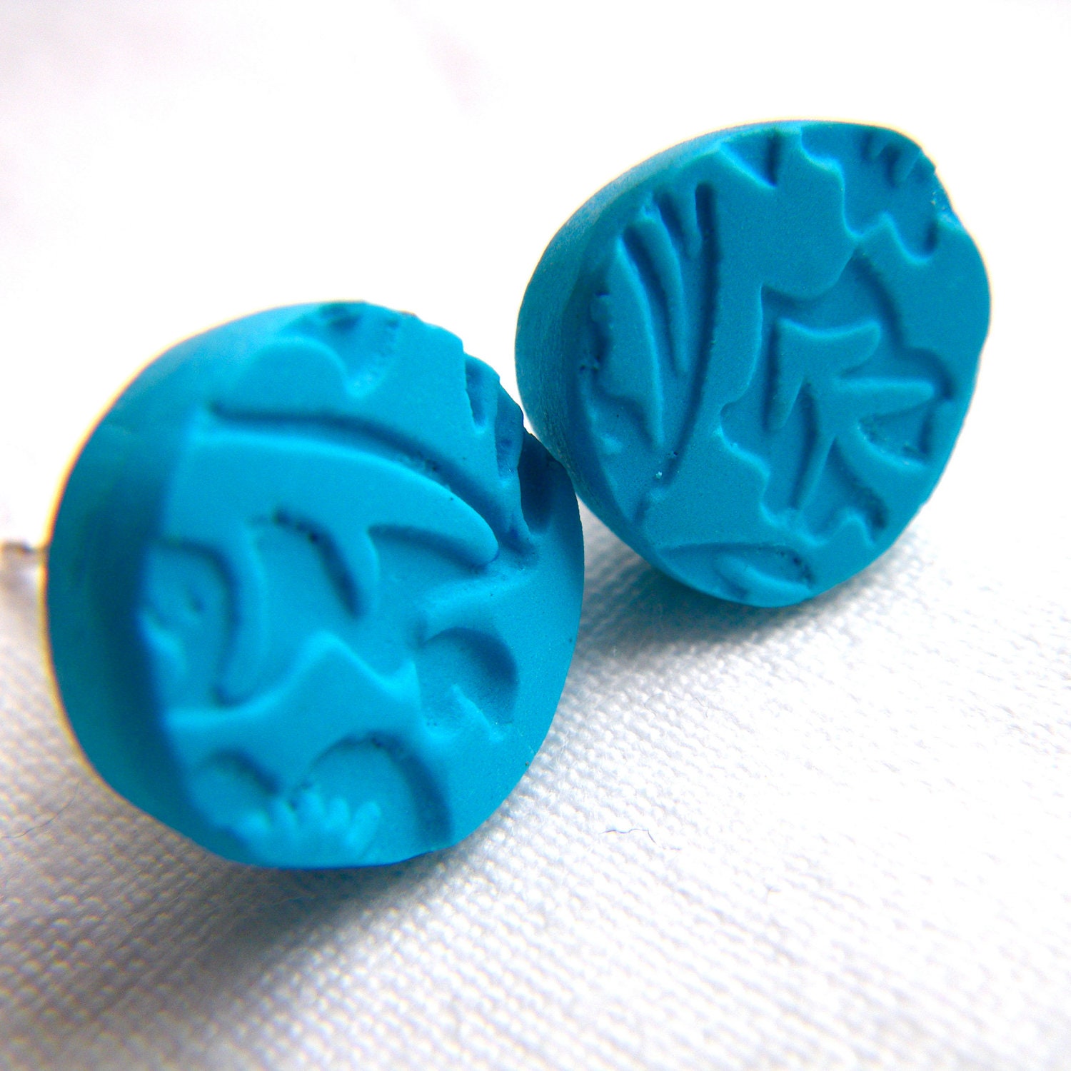 Bright Button Earrings by Cari-Jane Hakes, Hybrid Handmade Jewellery, from the 'A Stitch in Time Saves Nine' series WITH FREE SHIPPING