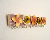 Jewelry organizer - Yellow Summer Flowers - repurposed from scrap wood by Lolailo