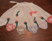 Beautiful Applique Apron--Hand made Vintage Goodness