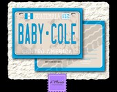 50 Printed Vintage License Plate Baby Shower Postcard Invitations